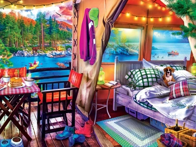 MasterPieces 300 Piece EZ Grip Jigsaw Puzzle - Glamping Style - 18"x24" 4 MasterPieces 300 Piece EZ Grip Jigsaw Puzzle - Glamping Style - 18"x24" - Image 2