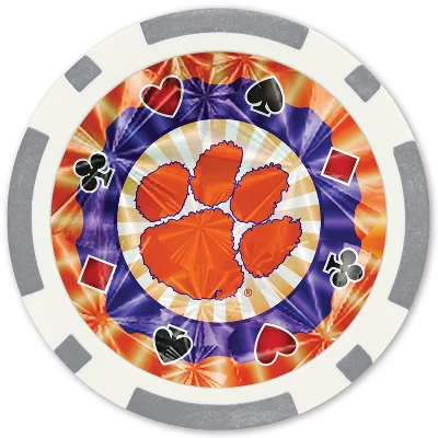 MasterPieces Casino Style 20 Piece 11.5 Gram Poker Chip Set NCAA Clemson Tigers Silver Edition 3 MasterPieces Casino Style 20 Piece 11.5 Gram Poker Chip Set NCAA Clemson Tigers Silver Edition
