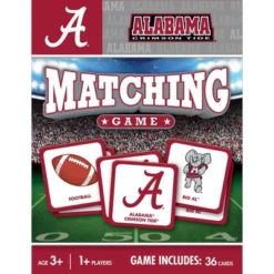 MasterPieces Officially Licensed NCAA Alabama Crimson Tide Matching Game For Kids And Families