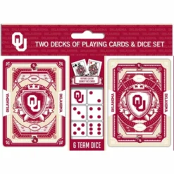 MasterPieces Officially Licensed NCAA Oklahoma Sooners 2-Pack Playing Cards & Dice Set For Adults