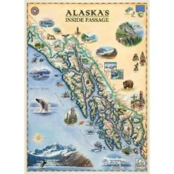 MasterPieces Inc Xplorer Maps Alaska Inside Passage Map 1000 Piece Jigsaw Puzzle