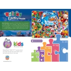 MasterPieces 100 Piece Glitter Jigsaw Puzzle For Kids - Holiday Dreams -Games and Puzzles Shop GUEST 10f2cfba 6d21 4768 90d2 56afcbe66277