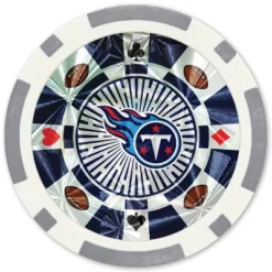 MasterPieces Casino Style 20 Piece 11.5 Gram Poker Chip Set NFL Tennessee Titans Silver Edition