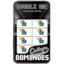 MasterPieces Officially Licensed NCAA Kansas Jayhawks 28 Piece Dominoes Game For Adults