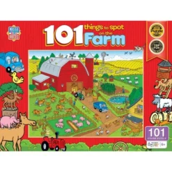 MasterPieces 100 Piece Kids Jigsaw Puzzle - 101 Things To Spot On A Farm