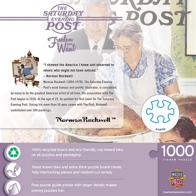 MasterPieces 1000 Piece Jigsaw Puzzle - Freedom From Want - 19.25"x26.75" 5 MasterPieces 1000 Piece Jigsaw Puzzle - Freedom From Want - 19.25"x26.75" - Image 3