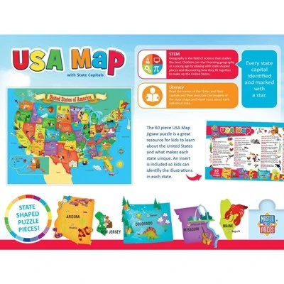 MasterPieces Inc Educational USA Map 60 Piece Jigsaw Puzzle 3 MasterPieces Inc Educational USA Map 60 Piece Jigsaw Puzzle