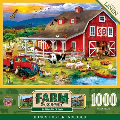 MasterPieces 1000 Piece Jigsaw Puzzle - Barnyard Crowd - 19.25"x26.75" 3 MasterPieces 1000 Piece Jigsaw Puzzle - Barnyard Crowd - 19.25"x26.75"