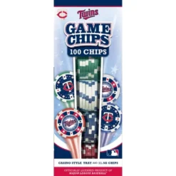 MasterPieces Casino Style 100 Piece Poker Chip Set - MLB Minnesota Twins