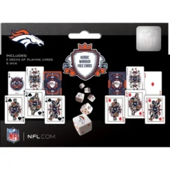 MasterPieces Officially Licensed NFL Denver Broncos 2-Pack Playing Cards & Dice Set For Adults -Games and Puzzles Shop GUEST 2820478f 7d89 4257 9ad3 d5ce1891c277