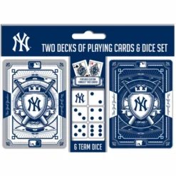MasterPieces Officially Licensed MLB New York Yankees 2-Pack Playing Cards & Dice Set For Adults