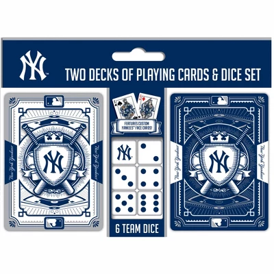 MasterPieces Officially Licensed MLB New York Yankees 2-Pack Playing Cards & Dice Set For Adults 3 MasterPieces Officially Licensed MLB New York Yankees 2-Pack Playing Cards & Dice Set For Adults
