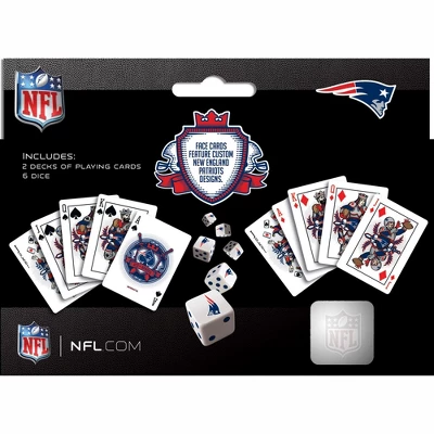 MasterPieces Officially Licensed NFL New England Patriots 2-Pack Playing Cards & Dice Set For Adults 5 MasterPieces Officially Licensed NFL New England Patriots 2-Pack Playing Cards & Dice Set For Adults - Image 3