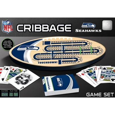 MasterPieces Officially Licensed NFL Seattle Seahawks Wooden Cribbage Game For Adults 3 MasterPieces Officially Licensed NFL Seattle Seahawks Wooden Cribbage Game For Adults