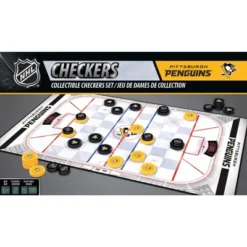 MasterPieces Officially Licensed NHL Pittsburgh Penguins Checkers Board Game For Families And Kids Ages 6 And Up