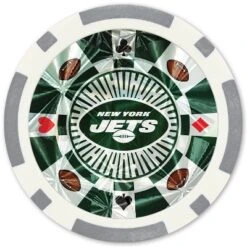 MasterPieces Casino Style 20 Piece 11.5 Gram Poker Chip Set NFL New York Jets Silver Edition