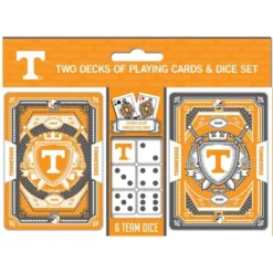 MasterPieces Officially Licensed NCAA Tennessee Volunteers 2-Pack Playing Cards & Dice Set For Adults