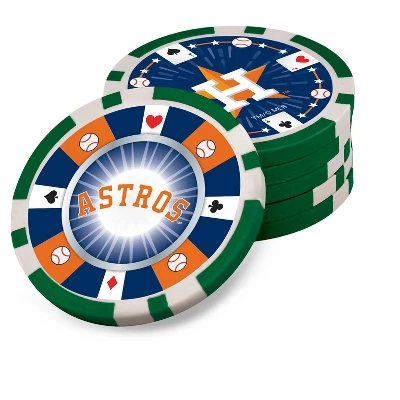 MasterPieces Casino Style 300 Piece Poker Chip Set - MLB Houston Astros 5 MasterPieces Casino Style 300 Piece Poker Chip Set - MLB Houston Astros - Image 3