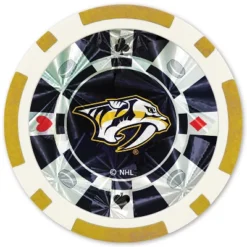 MasterPieces Casino Style 20 Piece 11.5 Gram Poker Chip Set NHL Nashville Predators Silver Edition