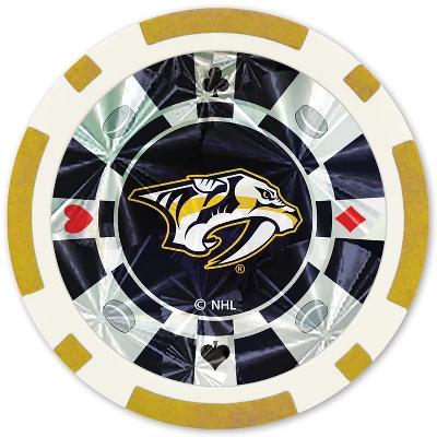 MasterPieces Casino Style 20 Piece 11.5 Gram Poker Chip Set NHL Nashville Predators Silver Edition 3 MasterPieces Casino Style 20 Piece 11.5 Gram Poker Chip Set NHL Nashville Predators Silver Edition