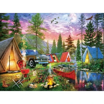 MasterPieces 300 Piece EZ Grip Jigsaw Puzzle - Moonlight Camping - 18"x24" 4 MasterPieces 300 Piece EZ Grip Jigsaw Puzzle - Moonlight Camping - 18"x24" - Image 2