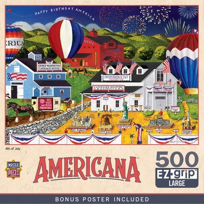 MasterPieces 500 Piece EZ Grip Jigsaw Puzzle - 4th Of July - 19.25"x26.75" 3 MasterPieces 500 Piece EZ Grip Jigsaw Puzzle - 4th Of July - 19.25"x26.75"