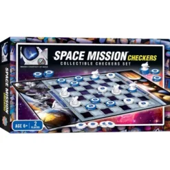 MasterPieces Officially Licensed NASA Checkers Board Game For Families And Kids Ages 6 And Up