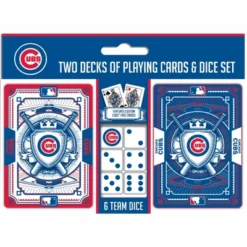 MasterPieces Officially Licensed MLB Chicago Cubs 2-Pack Playing Cards & Dice Set For Adults