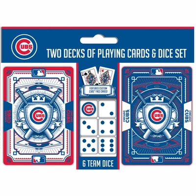 MasterPieces Officially Licensed MLB Chicago Cubs 2-Pack Playing Cards & Dice Set For Adults 3 MasterPieces Officially Licensed MLB Chicago Cubs 2-Pack Playing Cards & Dice Set For Adults
