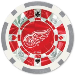 MasterPieces Casino Style 20 Piece 11.5 Gram Poker Chip Set NHL Detroit Red Wings Silver Edition