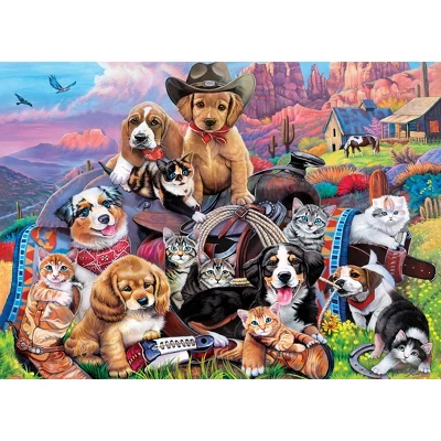 MasterPieces 1000 Piece Jigsaw Puzzle - Cowboys At Work - 19.25"x26.75" 4 MasterPieces 1000 Piece Jigsaw Puzzle - Cowboys At Work - 19.25"x26.75" - Image 2