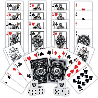MasterPieces Officially Licensed NFL Las Vegas Raiders 2-Pack Playing Cards & Dice Set For Adults 4 MasterPieces Officially Licensed NFL Las Vegas Raiders 2-Pack Playing Cards & Dice Set For Adults - Image 2