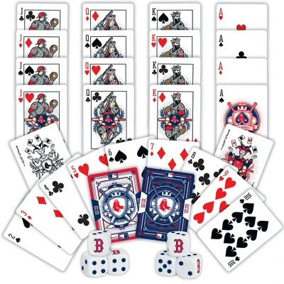 MasterPieces Officially Licensed MLB Boston Red Sox 2-Pack Playing Cards & Dice Set For Adults 4 MasterPieces Officially Licensed MLB Boston Red Sox 2-Pack Playing Cards & Dice Set For Adults - Image 2