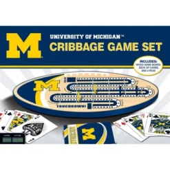 MasterPieces Officially Licensed NCAA Michigan Wolverines Wooden Cribbage Game For Adults