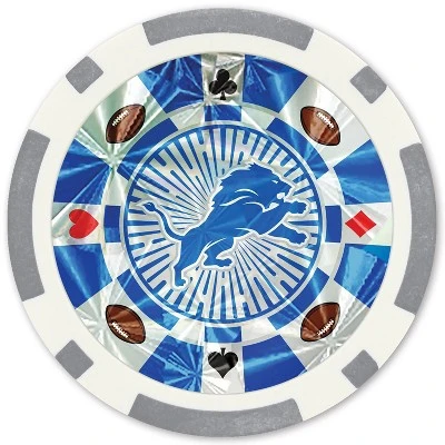 MasterPieces Casino Style 20 Piece 11.5 Gram Poker Chip Set NFL Detroit Lions Silver Edition 3 MasterPieces Casino Style 20 Piece 11.5 Gram Poker Chip Set NFL Detroit Lions Silver Edition