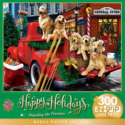 MasterPieces 300 Piece EZ Grip Christmas Puzzle - Guarding The Presents 3 MasterPieces 300 Piece EZ Grip Christmas Puzzle - Guarding The Presents