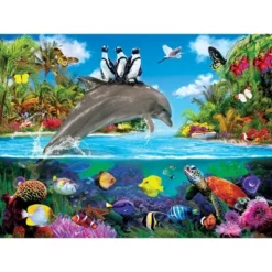 MasterPieces 300 Piece EZ Grip Jigsaw Puzzle - Dolphin Ride - 18"x24" -Games and Puzzles Shop GUEST 5588b77e 83bd 459e 8144 8880fb1c4487