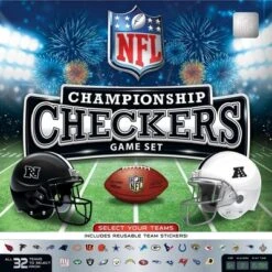 MasterPieces Officially Licensed NFL League-NFL Checkers Board Game For Families And Kids Ages 6 And Up