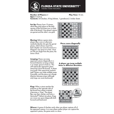 MasterPieces Officially Licensed NCAA Florida State Seminoles Checkers Board Game For Families And Kids Ages 6 And Up 6 MasterPieces Officially Licensed NCAA Florida State Seminoles Checkers Board Game For Families And Kids Ages 6 And Up - Image 4