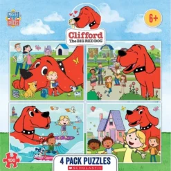 MasterPieces Kids Puzzle Set - Clifford 4-Pack 100 Piece Jigsaw Puzzles