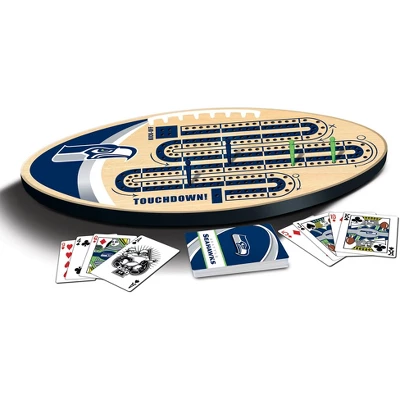 MasterPieces Officially Licensed NFL Seattle Seahawks Wooden Cribbage Game For Adults 4 MasterPieces Officially Licensed NFL Seattle Seahawks Wooden Cribbage Game For Adults - Image 2