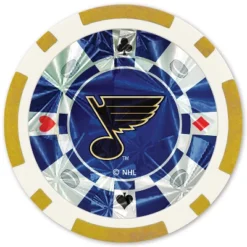 MasterPieces Casino Style 20 Piece 11.5 Gram Poker Chip Set NHL St. Louis Blues Silver Edition