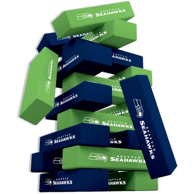 MasterPieces Real Wood Block Tumble Towers - NFL Seattle Seahawks 4 MasterPieces Real Wood Block Tumble Towers - NFL Seattle Seahawks - Image 2