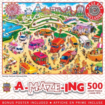 MasterPieces A-Maze-Ing 500 Piece Jigsaw Puzzle - Summer Carnival - 15"x21" 3 MasterPieces A-Maze-Ing 500 Piece Jigsaw Puzzle - Summer Carnival - 15"x21"