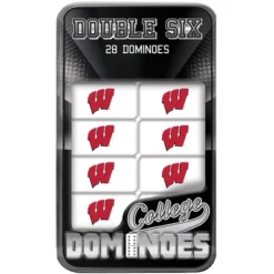MasterPieces Officially Licensed NCAA Wisconsin Badgers 28 Piece Dominoes Game For Adults