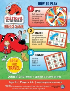 MasterPieces Kids Games - Clifford - Bingo Game -Games and Puzzles Shop GUEST 680adce9 9ce5 4d8f 949a dc865514c3f8