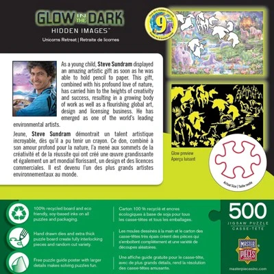 MasterPieces Inc Unicorns Retreat 500 Piece Hidden Images Glow In The Dark Jigsaw Puzzle 3 MasterPieces Inc Unicorns Retreat 500 Piece Hidden Images Glow In The Dark Jigsaw Puzzle
