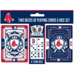 MasterPieces Officially Licensed MLB Boston Red Sox 2-Pack Playing Cards & Dice Set For Adults