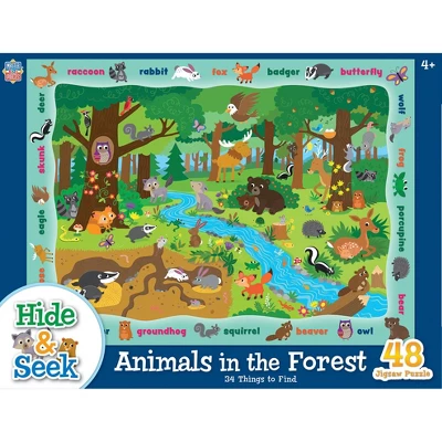 MasterPieces 48 Piece Kids Jigsaw Puzzle - Animals In The Forest - 14"x19" 3 MasterPieces 48 Piece Kids Jigsaw Puzzle - Animals In The Forest - 14"x19"