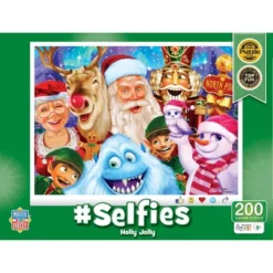 MasterPieces 100 Piece Jigsaw Puzzle - Selfies Holly Jolly - 14"x19"